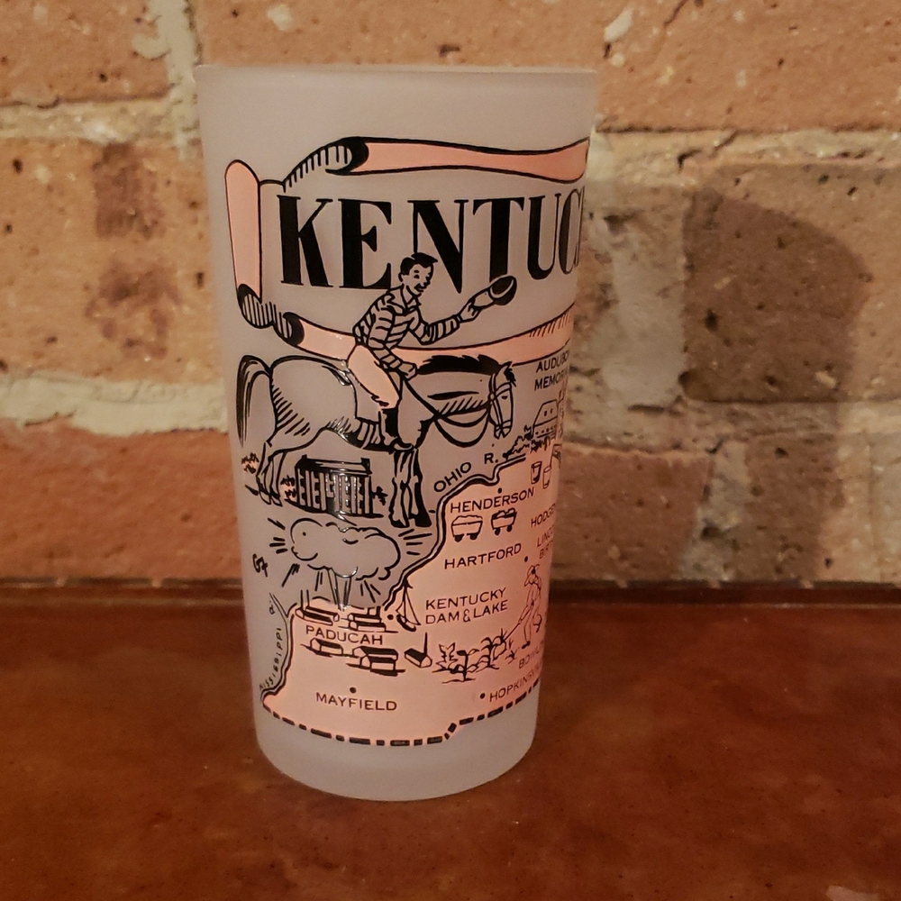 Cream Kentucky Decor Frosted Glass